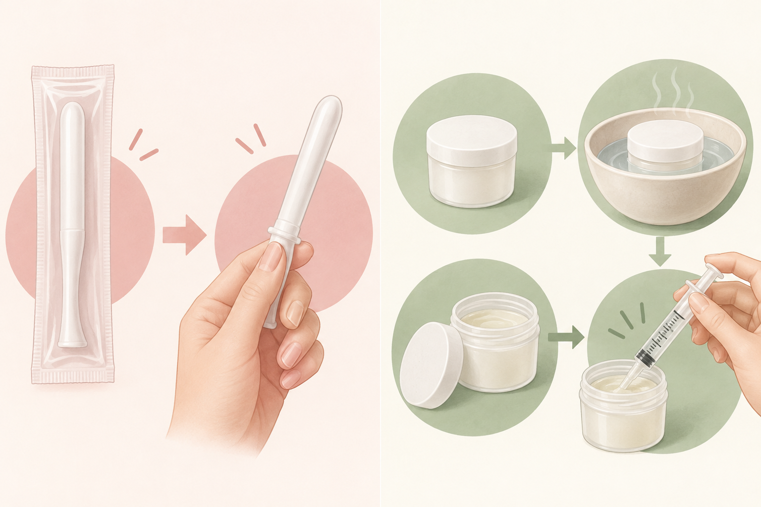 使い切り型と取り分け型で準備方法が異なるイメージ
